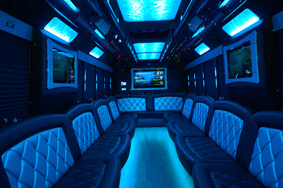 LED lighting on party bus