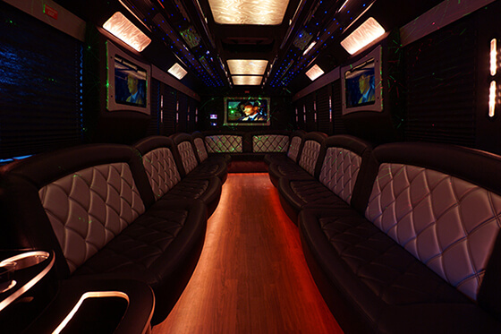Hardwood floor in a party bus Galveston