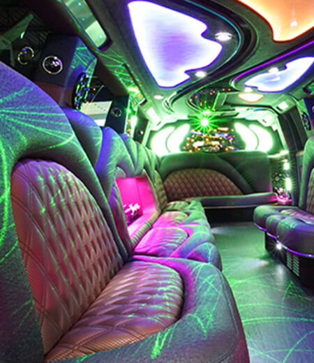 Mood light system in Houston limo